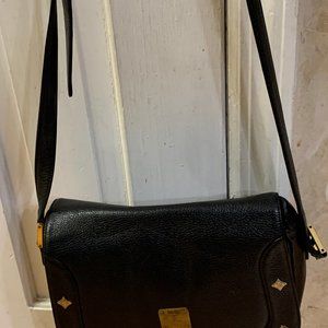 MCM All Leather Black Crossbody w/Adjustable Straps